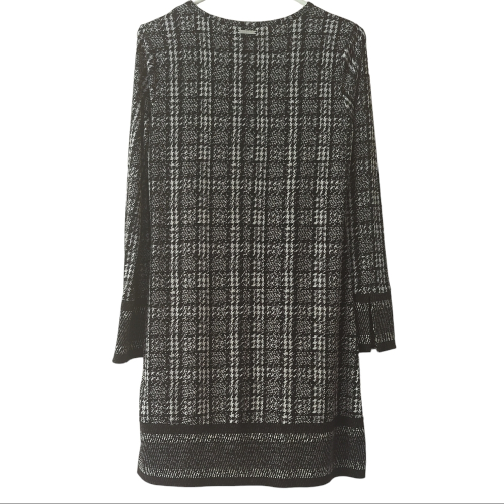 Michael Michael Kors Houndstooth Key Hole Opening Long Sleeve Dress SMALL - Picture 10 of 16
